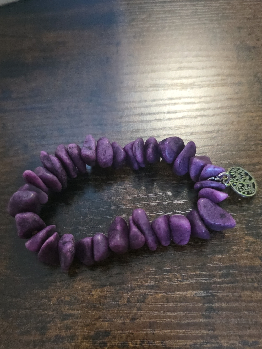 Purple Chip Bead Stretch Bracelet by